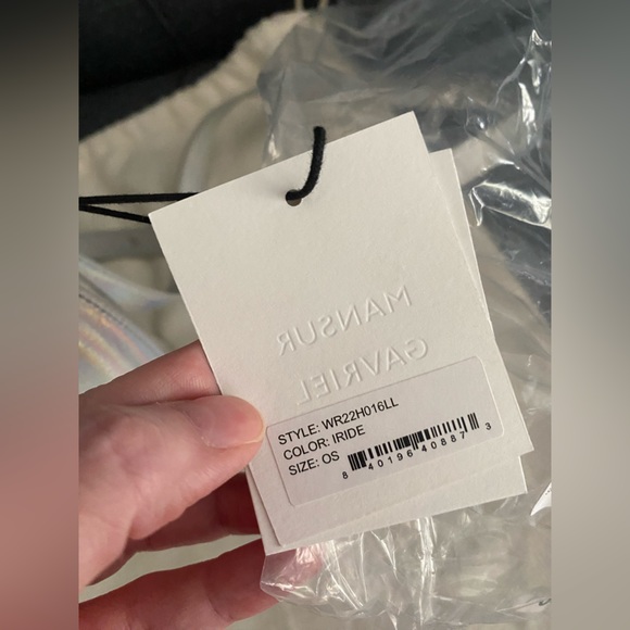 NWT Mansur Gavriel Mini Mini Bucket Bag in Iridescent Leather - Picture 11 of 12